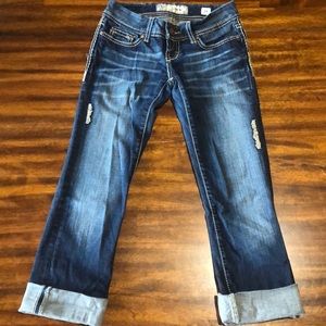 BKE Sabrina Jean Capris, dark wash, size 24.